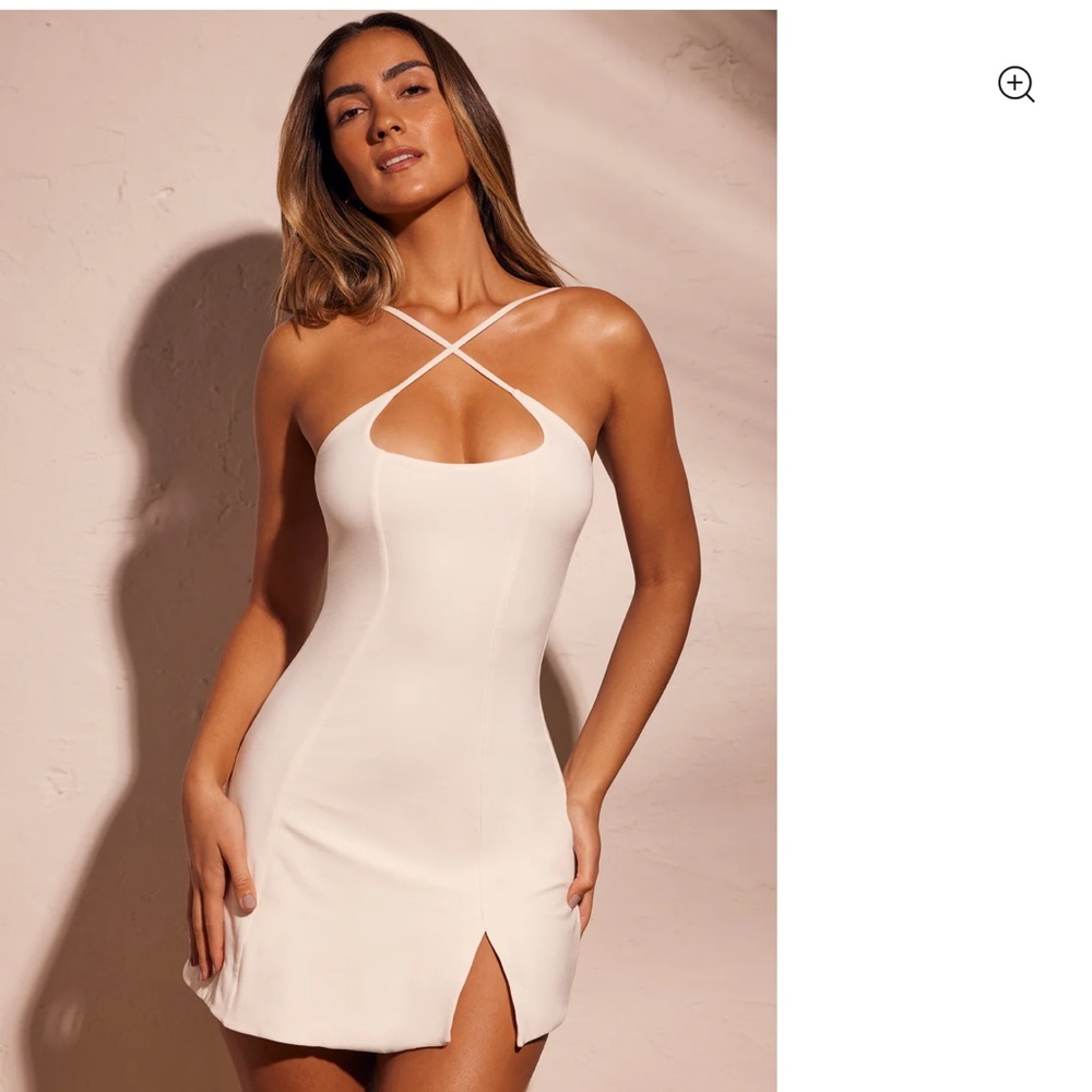 Cross halter mini backless dress